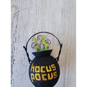 Pier 1 Hocus pocus glitter cauldron ornament frog rare sparkle witch